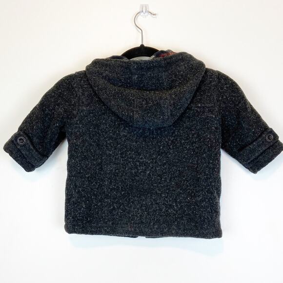 Children’s Place Boys 18M Wool Blend Coat w/Hood - Picture 3 of 8